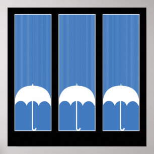 Poster Trois parapluies