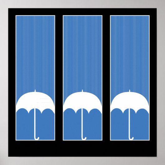 Poster Trois parapluies (Devant)