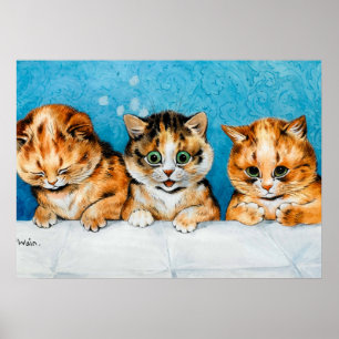 Poster Trois Petits Chatons Doux, Din-din S'Il Vous Plaît