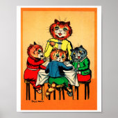 Poster Trois petits chatons et mère, Louis Wain (Devant)