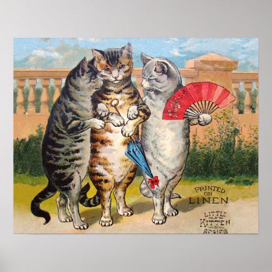 Poster Trois Petits Chatons Illustration de Mère l'Oie (Devant)