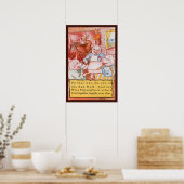 Poster Trois Petits Cochons Cuisinant Loup, Conte de Fées (Cuisine)