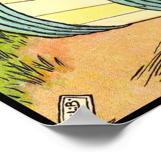 Poster Trois petits cochons : effrayés par le loup (Coin)