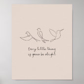 Poster Trois Petits Oiseaux Chanter Enfants Chambre à cou (Devant)