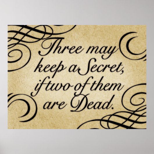 Poster Trois Peuvent Garder Un Secret (Devant)