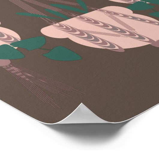 Poster Trois Plantes traînants accrochant le mur Brown ve (Coin)