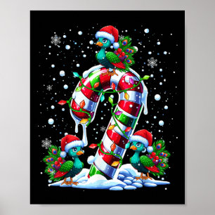 Poster Trois Pois Père Noël Sur Sucre de canne Noël Enfan