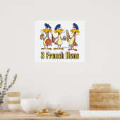 Poster trois poules françaises 3e jour de noël (Cuisine)