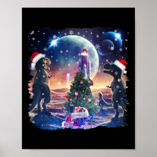 Poster Trois Rex Moon 3 Dinos Howling Weird Maudit Christ