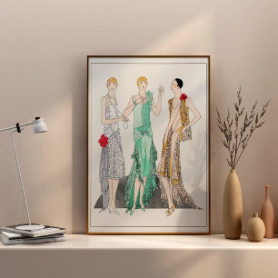 Poster Trois robes de soirée avec dentelle de Racine