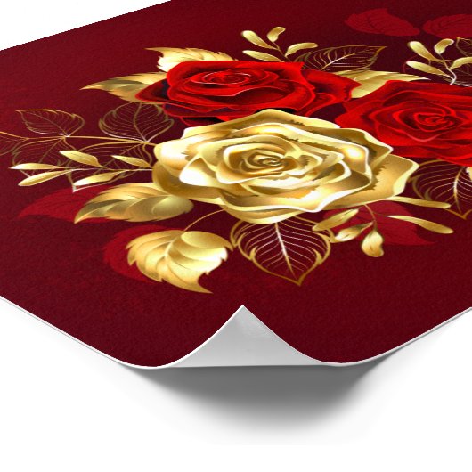 Poster Trois Roses de bijoux (Coin)