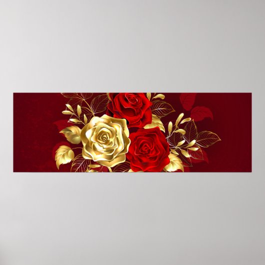 Poster Trois Roses de bijoux (Devant)