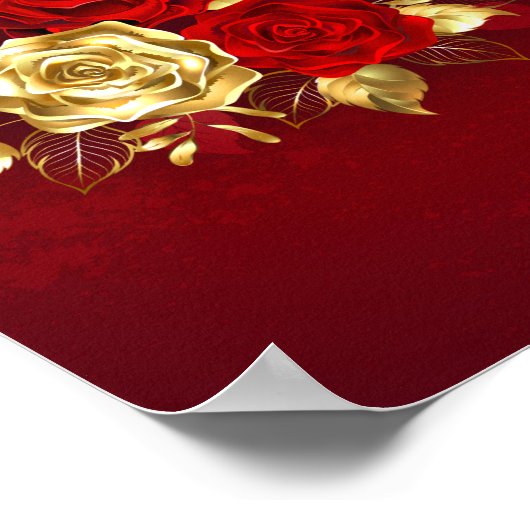 Poster Trois Roses de bijoux (Coin)