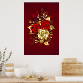 Poster Trois Roses de bijoux (Cuisine)