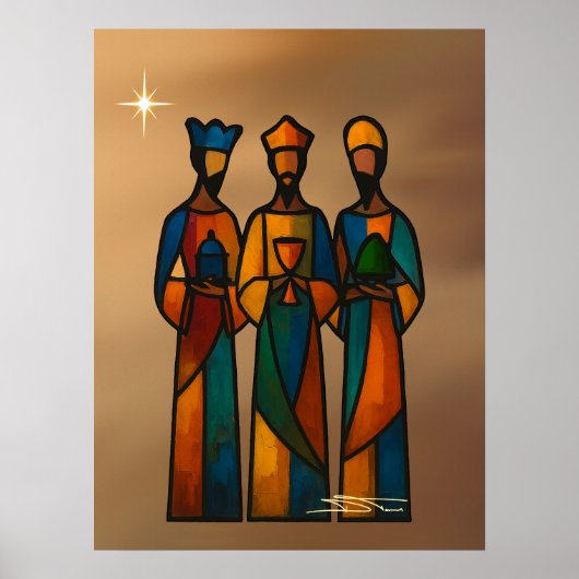 Poster Trois Sages Abstraits (Devant)