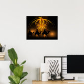 Poster Trois sages hommes et l'Avent Star Joyeux Noël (Bureau à domicile)