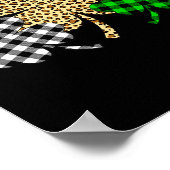 Poster Trois Shamrocks Leopard Buffalo Plaid St Patrick D (Coin)