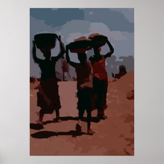 Poster Trois silhouettes solitaires