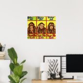 Poster Trois singes sages (Bureau à domicile)