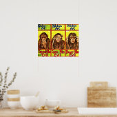Poster Trois singes sages (Cuisine)