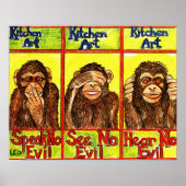 Poster Trois singes sages (Devant)