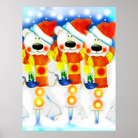 Poster Trois Snowmen à Noël (Devant)