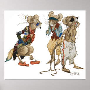 Poster Trois souris aveugles par Charles Folk