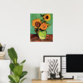 Poster Trois tournesols dans un vase par Vincent van Gogh (Bureau à domicile)
