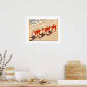Poster Trois transats orange (Cuisine)
