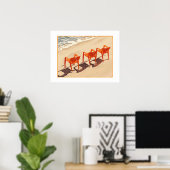 Poster Trois transats orange (Bureau à domicile)