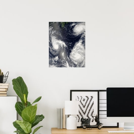 Poster Trois typhons différents (Bureau à domicile)