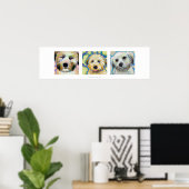 Poster Trois Wheaten Terrier peintures amusant chien art (Bureau à domicile)