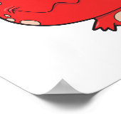 Poster trois yeux joyeux monster rouge (Coin)