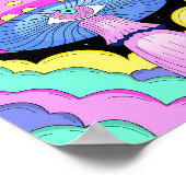 Poster Troisième Oeil Psychédélique Champignons (Coin)