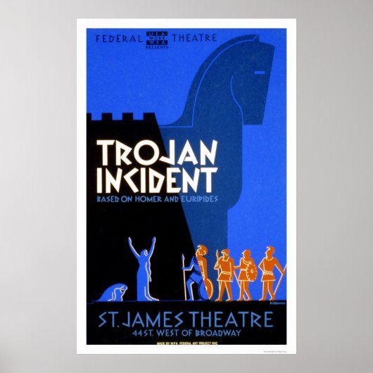 Poster Trojan Incident Homer 1937 WPA (Devant)