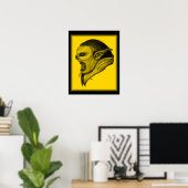 Poster Troll schwarz gelen design (Bureau à domicile)