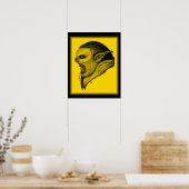 Poster Troll schwarz gelen design (Cuisine)