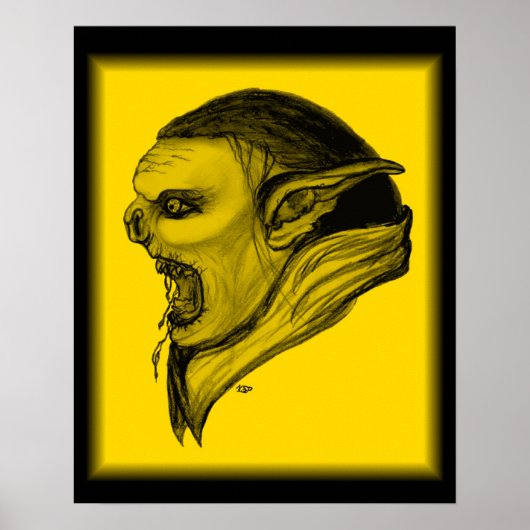 Poster Troll schwarz gelen design (Devant)