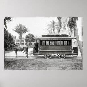 Poster Trolley de la côte est de Floride, 1905. Photo vin