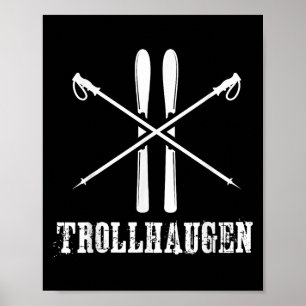 Poster Trollhaugen Wisconsin Ski Ski Ski Rustique Alpi