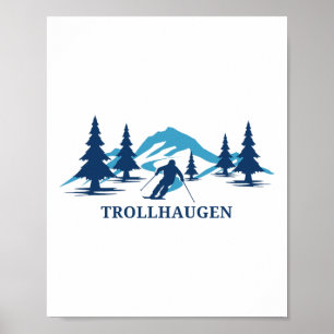 Poster Trollhaugen Wisconsin Station de ski Skieur 