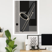 Poster Trombone Bauhaus Impression, Moderne du Milieu du (Bureau à domicile)