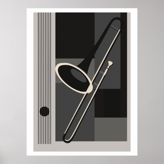 Poster Trombone Bauhaus Impression, Moderne du Milieu du (Devant)