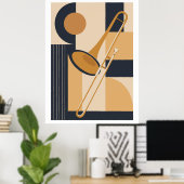 Poster Trombone Bauhaus Impression, Musique Moderne du Mi (Bureau à domicile)