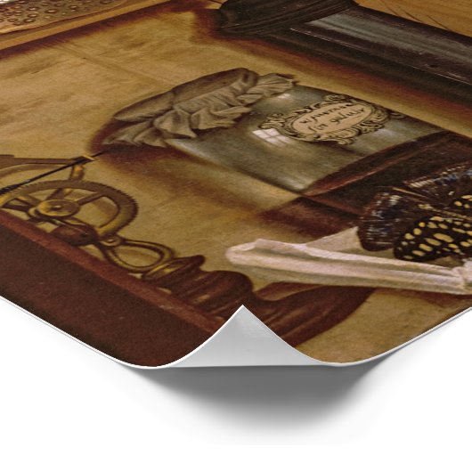 Poster Trompe l'Oeil avec une Statuette d'Hercules (Coin)