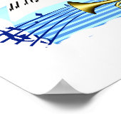 Poster Trompette et clavier, thème bleu musique graphique (Coin)