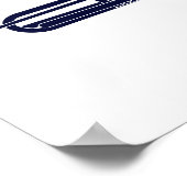 Poster Trompette Horizontal Solid Bleu Musicien Graphique (Coin)