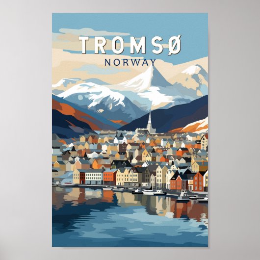 Poster Tromso Norvège Travel Art Vintage (Devant)