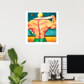Poster Troncs verts Casquette de natation masculine (Bureau à domicile)