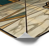 Poster Trône en or de l'arbre à fleurs de cerisier Art Dé (Coin)